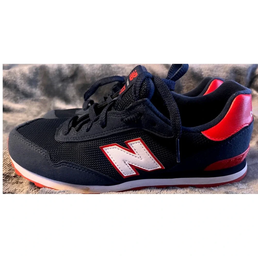 New Balance 515 Navy Blue‎ Red Kids Big Boys Sneakers GC515KNR Size 6 US
